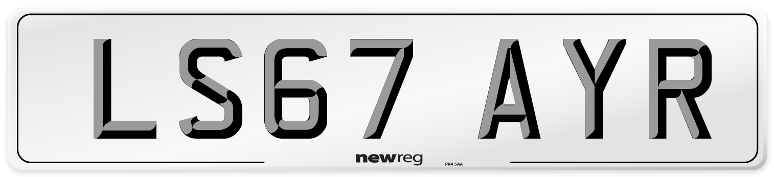 LS67 AYR Number Plate from New Reg